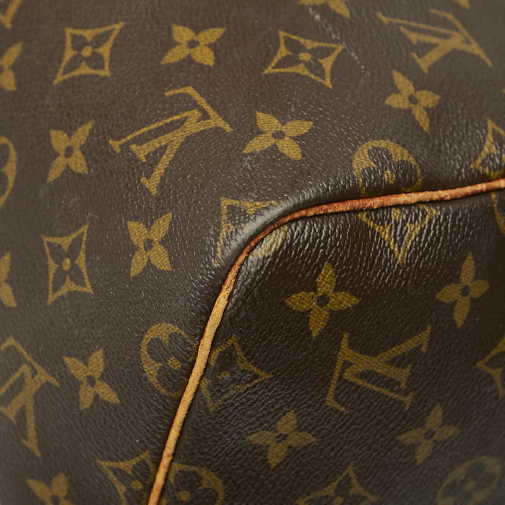 LOUIS VUITTON Brown Monogram Leather Keepall 55 Boston Bag - Picture 5 of 14